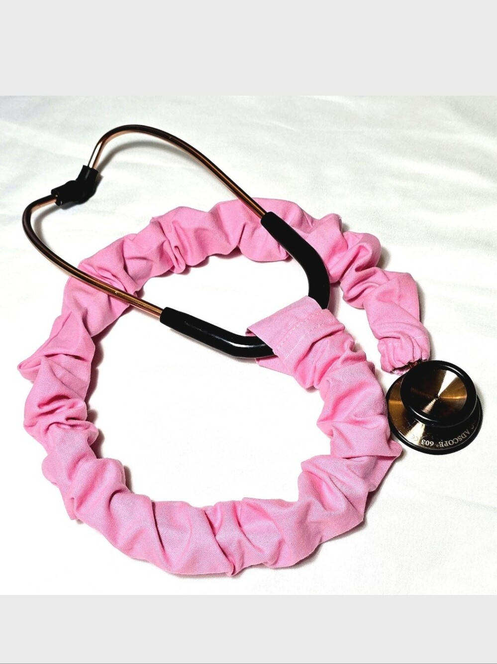 Handmade Plain Pastel Pink Stethoscope Sleeve: Washable Protective Cover. Doctor